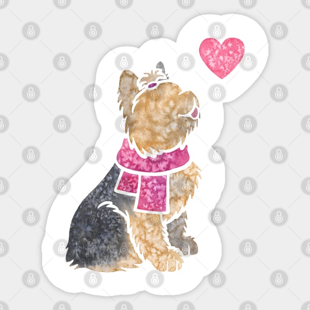 Watercolour Yorkshire Terrier Sticker by animalartbyjess